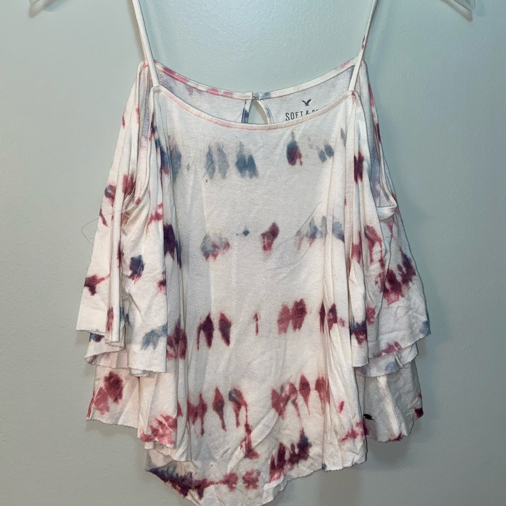 American Eagle Tye Dye Off the Shoulder Top